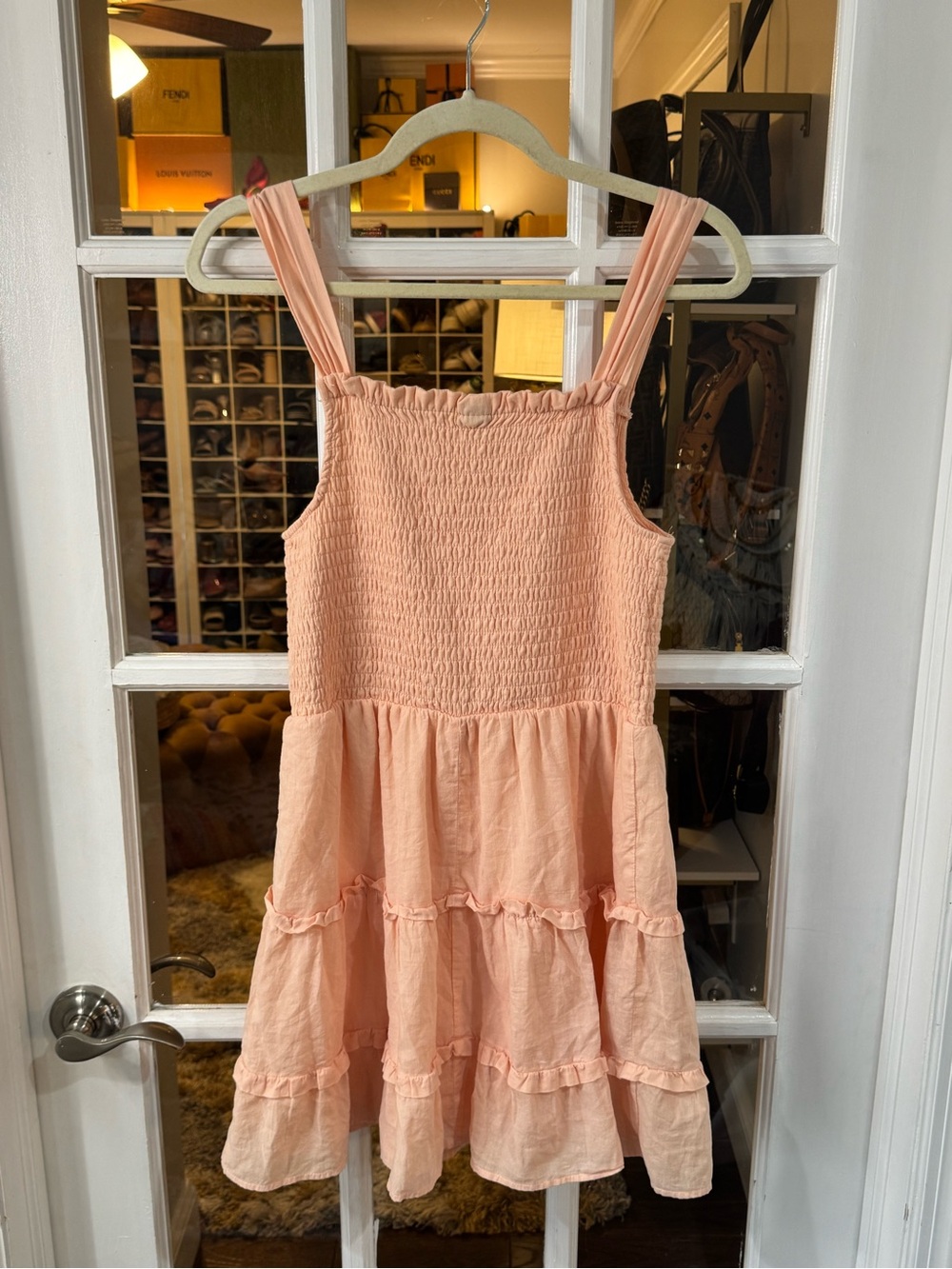 🪸🍑 wild fable Peach Coral summer Smocked Tiered Mini Sundress for Women - Picture 6 of 6